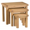 Colchester Rustic Oak Furniture Nest Of 3 Tables