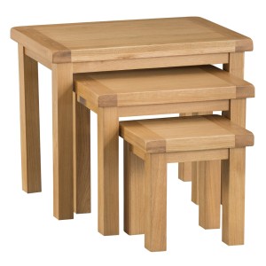 Colchester Rustic Oak Furniture Nest Of 3 Tables Colchester Rustic Oak Furniture Nest Of 3 Tables