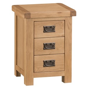 Colchester Rustic Oak Furniture 3 Drawer Bedside Cabinet Colchester Rustic Oak Furniture 3 Drawer Bedside Cabinet