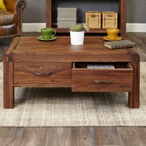 Shiro Walnut Furniture Four Drawer Coffee Table CDR08C