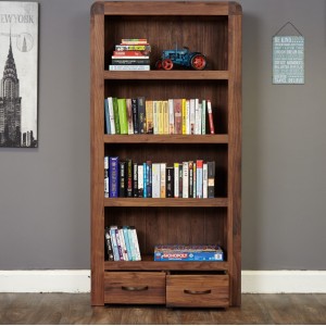 Shiro Walnut Furniture Large 2 Drawer Bookcase Shiro Walnut Furniture Large 2 Drawer Bookcase CDR01A