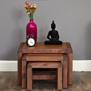 Shiro Walnut Nest of 3 Coffee Tables CDR08A
