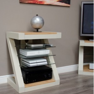 Z Solid Oak Grey Painted Furniture Hi Fi Unit