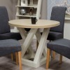 Z Solid Oak Grey Painted Furniture Round Dining Table