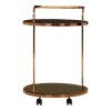 Ackley 2 Tier Gold Finish Metal and Black Glass Drinks Trolley 2405438