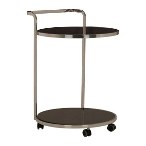 Ackley 2 Tier Stainless Steel and Black Glass Drinks Trolley Ackley 2 Tier Stainless Steel and Black Glass Drinks Trolley 2405437
