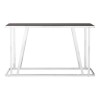 Ackley Chrome Metal Console Table With Black Glass Top 2405424