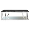 Ackley Chrome Metal and Black Marble Top Coffee Table 2405429