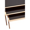 Ackley Rose Gold Metal and Black Glass Nesting Tables 2405435