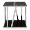 Ackley Silver Finish Metal Side Table With Black Marble Top 2405427