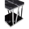 Ackley Silver Finish Metal Side Table With Black Marble Top 2405427