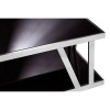 Ackley Silver Finish Metal and Black Glass Coffee Table 2405428