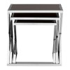 Ackley Silver Metal and Black Glass Nest Of 3 Tables 2405432