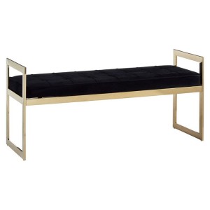 Allure Black Velvet Seat and Gold Metal Frame Bench 5502629