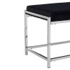 Allure Black Velvet Seat and Silver Metal Frame Bench 5502622