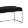 Allure Black Velvet Seat and Silver Metal Frame Bench 5502622