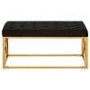 Allure Black Velvet and Gold Finish Metal Bench 5502601