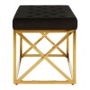 Allure Black Velvet and Gold Finish Metal Bench 5502601