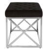 Allure Black Velvet Tufted Seat and Silver Finish Bench 5502616