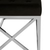 Allure Black Velvet Tufted Seat and Silver Finish Bench 5502616