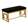 Allure Black Velvet Tufted and Brass Metal Bench 5502607