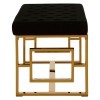 Allure Black Velvet Tufted and Brass Metal Bench 5502607