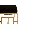 Allure Black Velvet Tufted and Brass Metal Bench 5502607