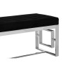 Allure Black Velvet Tufted and Silver Metal Bench 5502606