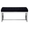 Allure Black Velvet Tufted and Silver Metal Bench 5502606