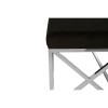 Allure Black Velvet and Silver Finish Stainless Steel Bench 5502600