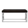 Allure Black Velvet and Silver Finish Stainless Steel Bench 5502600