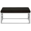 Allure Black Velvet and Silver Finish Stainless Steel Bench 5502600