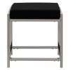 Allure Black Velvet and Silver Metal Stool 5502592