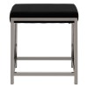 Allure Black Velvet and Silver Metal Stool 5502592
