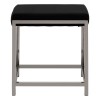 Allure Black Velvet and Silver Metal Stool 5502592