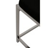 Allure Black Velvet and Silver Metal Stool 5502592