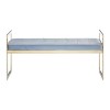 Allure Furniture Blue Velvet Seat and Gold Metal Frame Bench 5502625