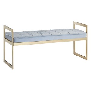Allure Furniture Blue Velvet Seat and Gold Metal Frame Bench Allure Furniture Blue Velvet Seat and Gold Metal Frame Bench 5502625