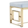 Allure Grey Velvet Tufted and Gold Stainless Steel Bench