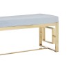 Allure Grey Velvet Tufted and Gold Stainless Steel Bench