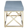 Allure Grey Velvet and Gold Finish Metal Bench 5502603