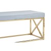 Allure Grey Velvet and Gold Finish Metal Bench 5502603