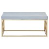 Allure Grey Velvet and Gold Finish Metal Bench 5502603