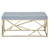 Allure Grey Velvet and Gold Finish Metal Frame Bench 5502611