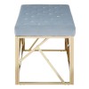 Allure Grey Velvet and Gold Finish Metal Frame Bench 5502611