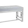 Allure Grey Velvet and Silver Finish Stainless Steel Bench
