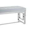 Allure Grey Velvet and Silver Finish Stainless Steel Bench