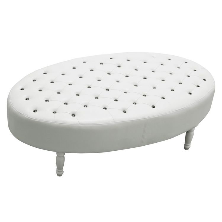 Allure Bonded White Leather Feature Oval Stool 2402476