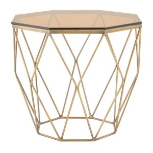 Allure Brushed Bronze Finish Metal Base and Glass Top End Table Allure Brushed Bronze Finish Metal Base and Glass Top End Table 5501363