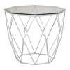 Allure Brushed Nickel Finish Metal Base and Glass End Table 5501361